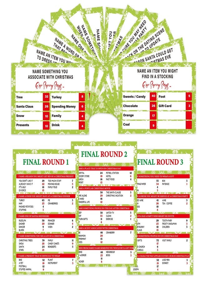 Xenseou Christmas Family Feud Game,Funny Christmas Party Games, Christmas Trivia Game, Family Feud Quiz Holiday Games for Groups SD-WF01 - Image 1